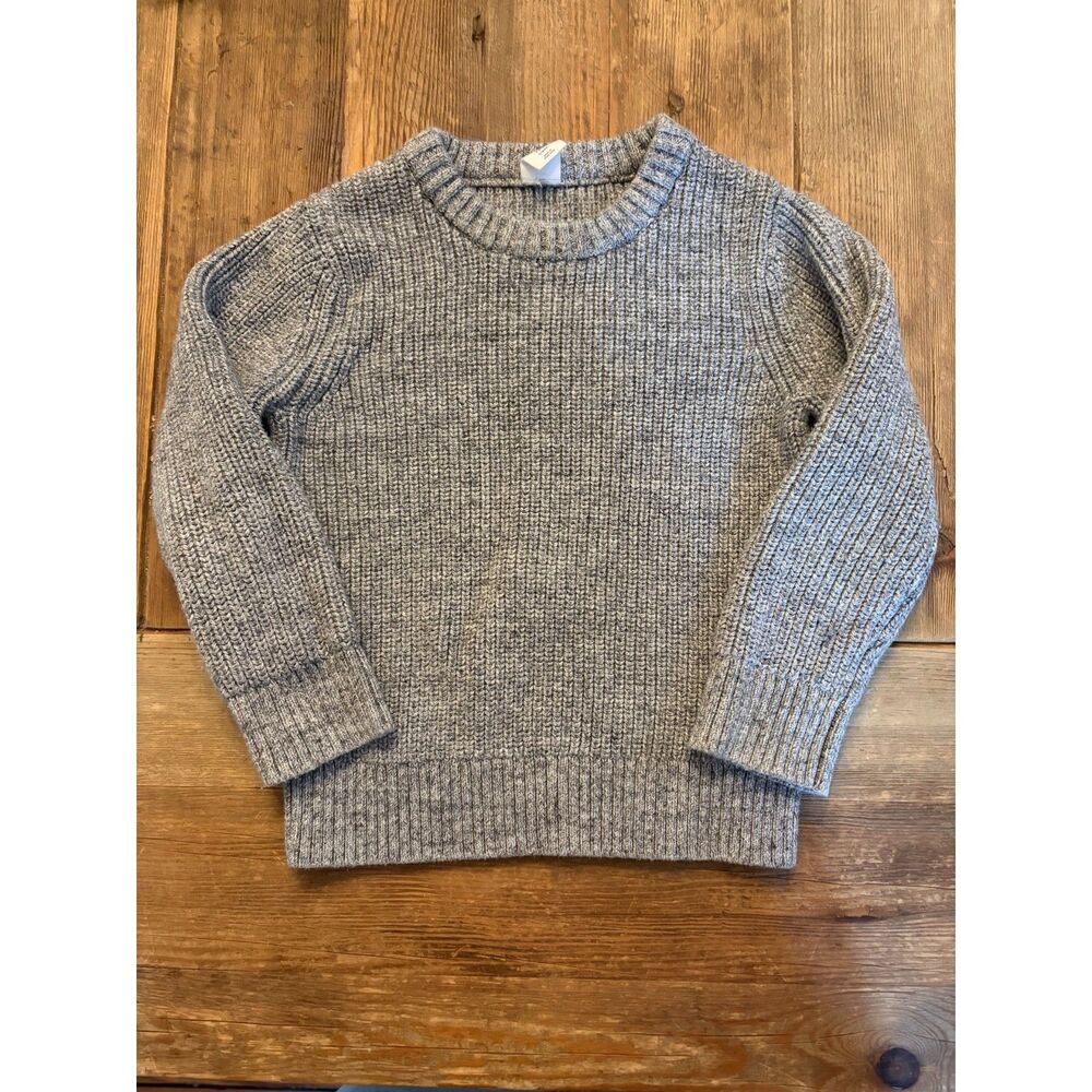 BabyGap 3T Gray Marled Rib Knit Crewneck Cotton Blend Sweater